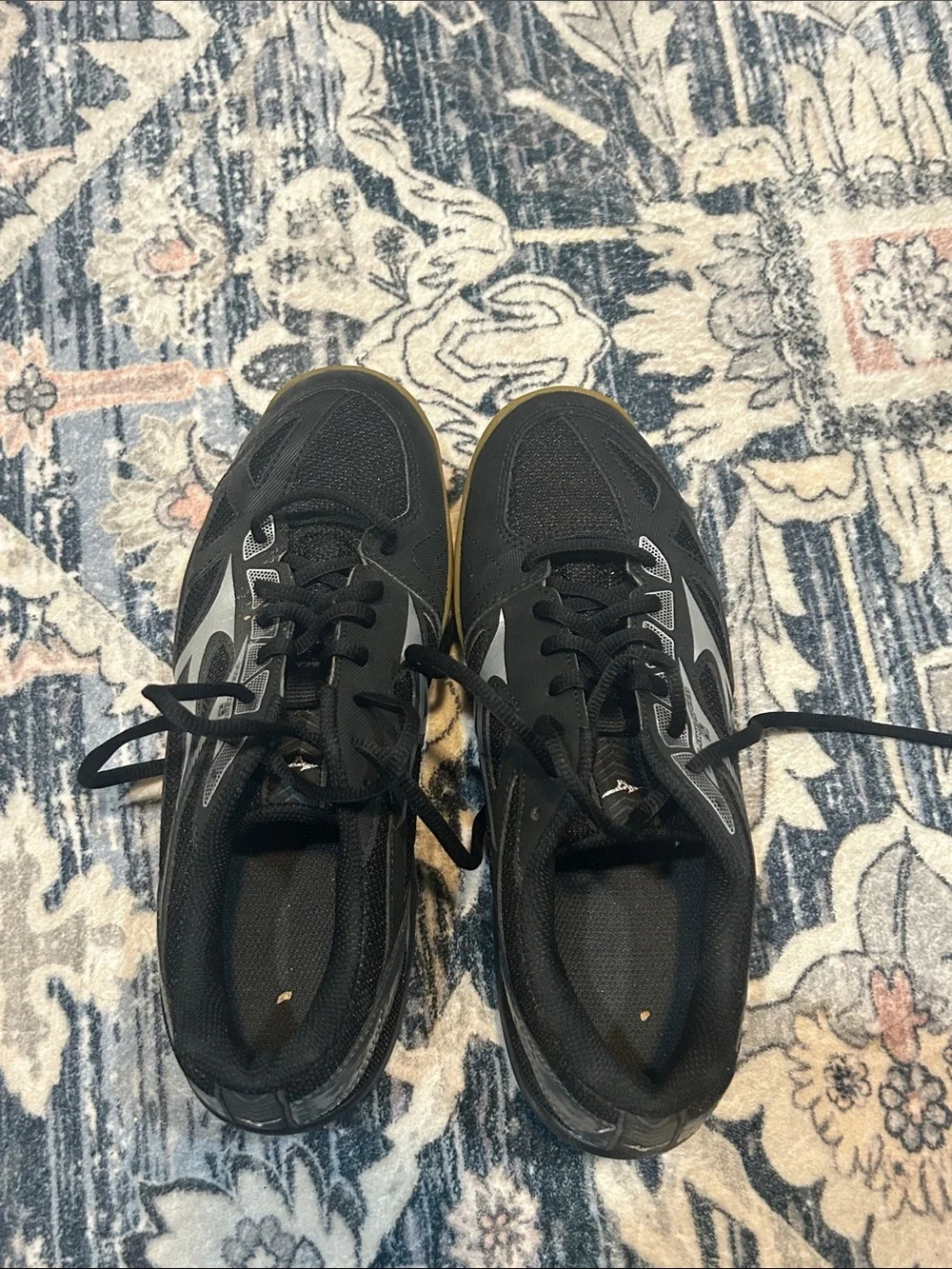 Mizuno Black Athletic Trainers with Silver Accents